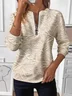 Women's Artistic Floral Design Everyday Long Sleeve Center Front Zip Sweatshirt