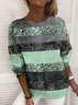 Women's Abstract Print Casual Long Sleeve Crew Neck Sweatshirt