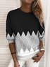 Women's Abstract Print Casual Long Sleeve Crew Neck Sweatshirt