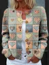 Vintage Love Art Print Buttoned Cardigan Sweater