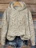 Women's Floral Print Casual Long Sleeve Hoodie