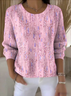 Regular Fit Crew Neck Plants Casual Sweater