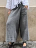 Casual Plain Fashion Wide Leg Pants