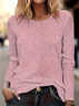 Women's Long Sleeve T-shirt Spring/Fall Pink Striped Printing Jersey Crew Neck Daily Going Out Casual Top
