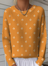 Women's Autumn Pattern Crewneck Sweater Casual Comfort Regular Pullover Sweatshirt
