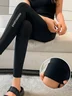 Shark Pants With Thin Fleece Bottoming, Outer Wear Elastic High Waist Tights, Slim Fit, Tummy Lifting, Hip Lifting, Slimming Yoga Barbie Pants Leggings