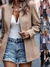 Split Joint Casual Intellectual Slim Fit Jacquard Splicing Temperament Commuting Thickened Woolen Jacket