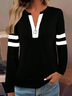 Women's Striped Print Casual Zipper Neck Long Sleeve Sweatshirt