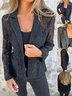 Loose Others Casual Fashionable And Casual Solid Color Lace Suit Blazer