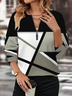 Abstract Casual Printing Crew Neck Sweatshirt