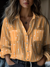 Women's Everyday Line Pattern Loose Shirt Fashionable Regular Fit Top