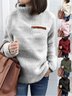Split Joint Plain Casual Loose Turtleneck Plush Warm Sweater