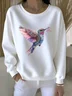 Crew Neck Cotton Animal Casual Sweatshirt