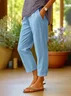 Women's  H-Line Baggy Pants Daily Going Out Pants Blue Casual Printing Plain Spring/Fall Pants