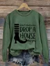 Regular Fit Simple Halloween Cotton Sweatshirt