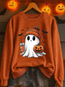 Women'S Casual Halloween Print Sweatshirt