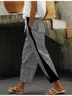 Women's  H-Line Baggy Pants Daily Going Out Pants Black Casual Printing Striped Spring/Fall Pants