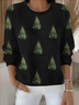 Women's Pullover Sweater Autumn and Winter Christmas Holiday Pattern Top