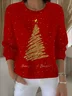 Women's Pullover Sweater Autumn and Winter Christmas Holiday Pattern Top