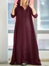 Casual Plain Hoodie Maxi Dress