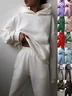 Women's Adjustable Strap Plain Daily Going Out Two-Piece Set Beige Casual Spring/Fall Top With Pants Matching Set