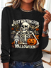 Women's Just Waiting for Halloween Long Sleeve T-Shirt