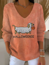 Women's Halloween Print Long Sleeve Top