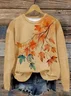 Casual Maple Leaf Printing Sweatshirt