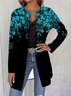 Crew Neck Loose Gradient Pattern Simple Jacket