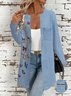 Faux Denim Print Graphic Vintage Jacket