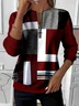 Women's Abstract Print Casual Zipper Long Sleeve Sweatshirt