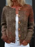 Loose Crew Neck Knitted Ethnic Cardigan