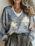 Cashew Flowers V Neck Vintage Sweater