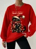 Women's Christmas Cat Blessings Waffle Sweatshirt