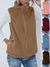 Wool Regular Fit Mock Neck Basic Vest