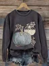 Crew Neck Halloween Printing Casual Sweatshirt
