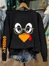 Women's Turkey Print Thanksgiving Crew Neck Sweatshirt