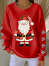 Loose Christmas Crew Neck Casual Sweatshirt