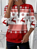 Women's Christmas Sequin Print Casual Zipper Long Sleeve Sweatshirt