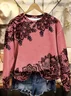 Casual Crew Neck Floral Printing Sweatshirt