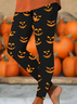 Printing Jersey Halloween Casual Leggings