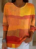 Regular Fit Casual Abstract Printing Sweater