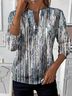 Women's Abstract Print Casual Zipper Long Sleeve Sweatshirt