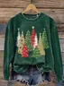 Casual Printing Christmas Loose Sweatshirt