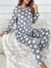 Casual Cotton Geometric Two-Piece Set
