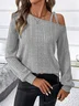 Regular Fit Cotton Casual One Shoulder T-Shirt