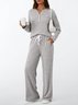 Cotton Plain Casual Two-Piece Set