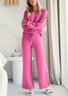 Casual Regular Fit Cotton Plain Two-Piece Set