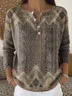 Vintage Loose Gradient Pattern Knit Top