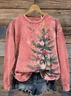 Casual Crew Neck Christmas Sweatshirt